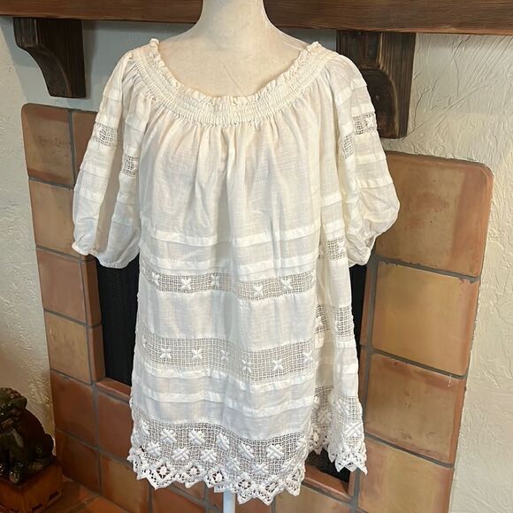 FREE PEOPLE Sounds of Summer White Cotton Tunic, S! - Picture 1 of 10